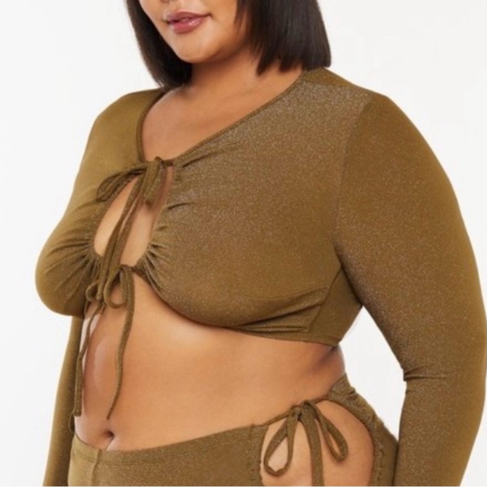 NWT Savage X Fenty Shine Long Sleeve Crop size 3X